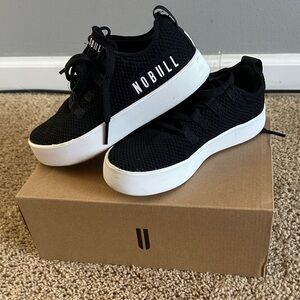 NOBULL Women’s Black Mesh Sneakers with White Sole